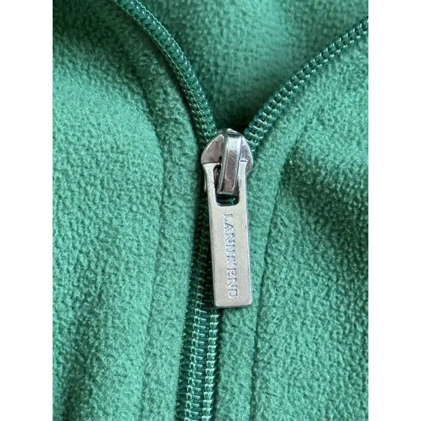 EUC Womens Lands End green fleece vest full zip outdoors hiking size L 14-16 - Image 9