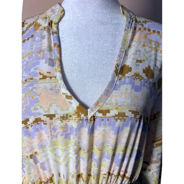Shyanne Maxi Dress‎ Womens XS Multicolor Excellent Southwestern Tiered V-Neck - Image 7