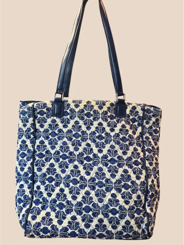 Vera Bradley Quilted Blue Floral Tote Bag - Image 2