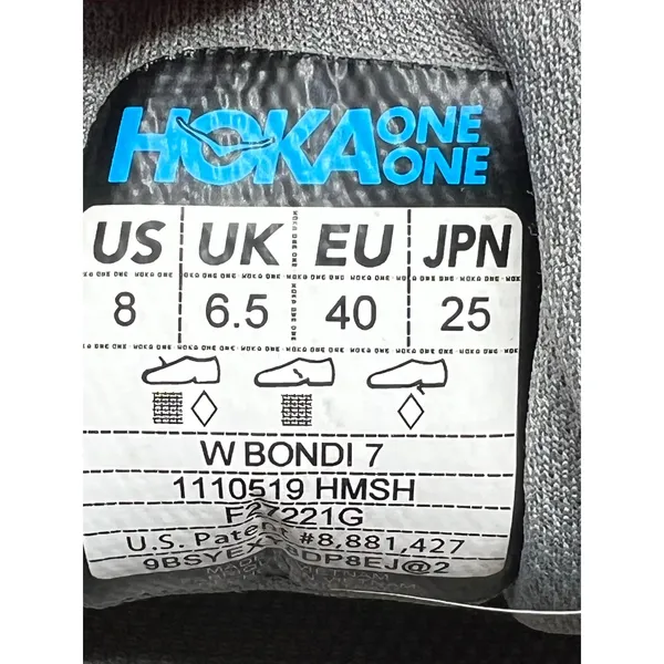 Women’s Hoka One One Bondi 7 Sneakers in Pink and Gray Colorway 8 - Image 7