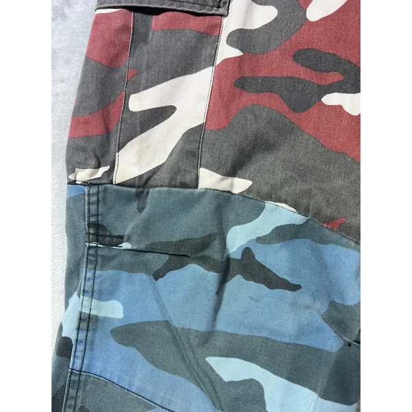 Straight Gnarcotic Patchwork Camo Cargo Pants Military Streetwear Small - Image 7