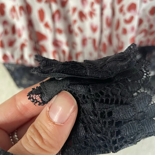 Intimately Free People Pink Leopard Print‎ Tie Strap Lace Thong Bodysuit Small - Image 3