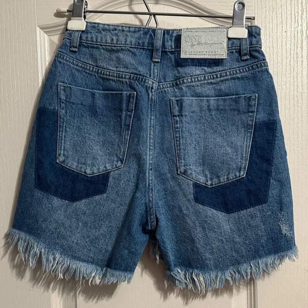 One Teaspoon High Waist Legend Distressed Frayed Mom Shorts Y2K Indie Sleaze 22 - Image 3