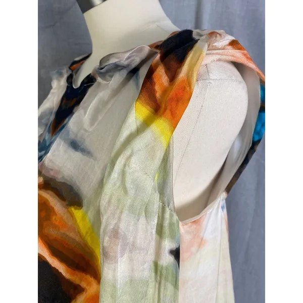 Ame Soeur Berlin Silk Blend‎ Midi Dress Avant Garde Artwear Shift Tunic Sz 6 - Image 6