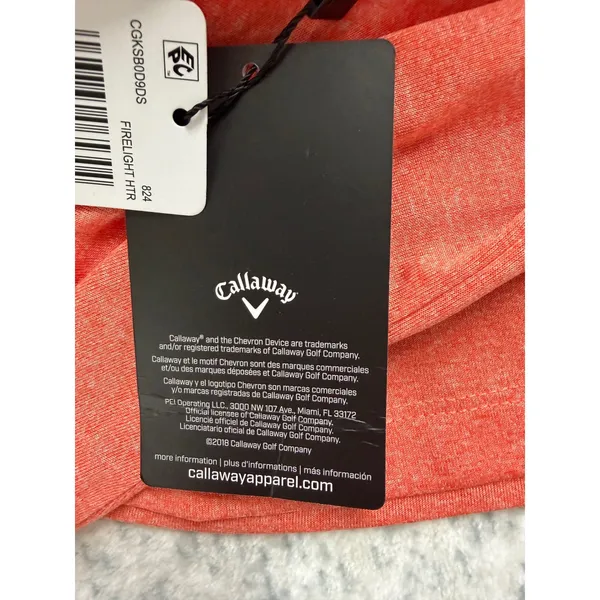 Callaway Womens Opti-Dri Quarter‎ Zip Golf Polo Shirt Firelight Heather Orange M - Image 5