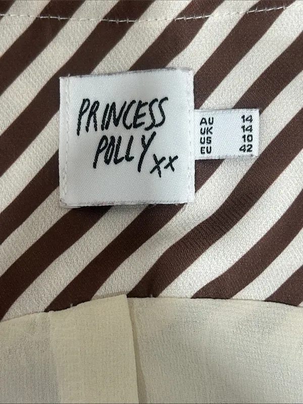 Princess Polly Lishar Vest - Brown & White Striped Tie-Front Vest size 10 NWOT - Image 7