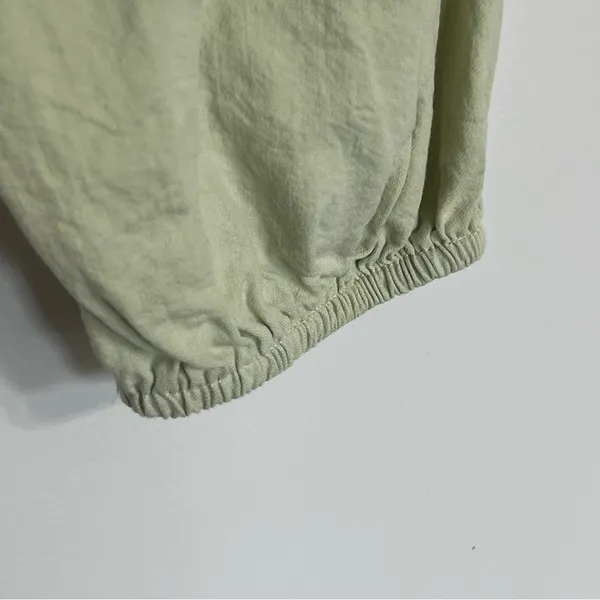 LA Hearts Green Cotton Smocked Ruffle Long Sleeve Babydoll‎ Crop Top Small - Image 4