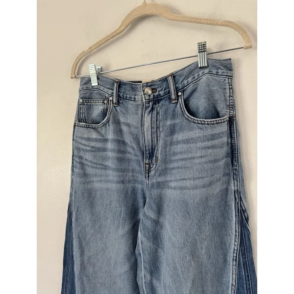 NWD Madewell Wide Sweep Jeans Parson Wash Airy Denim Size 25 Wide Leg Two Tone - Image 6
