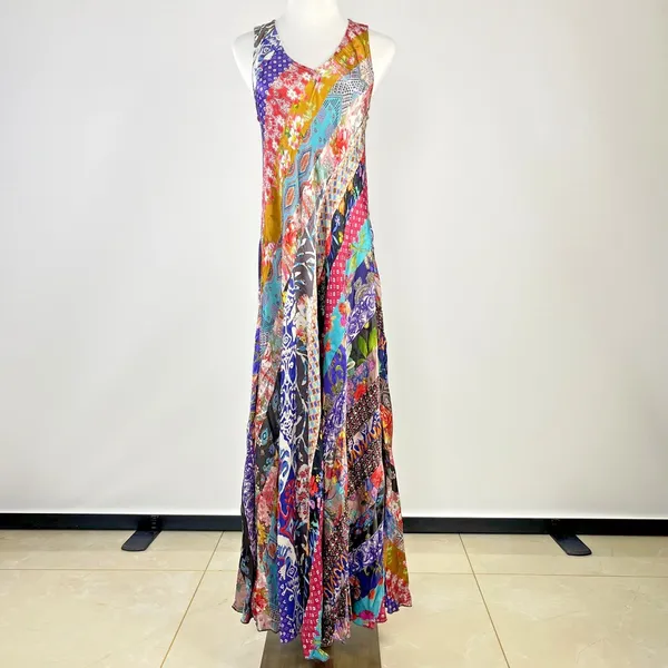 $585 NWOT Johnny Was Treble Bias Floral Sleeveless Maxi Dress Size L Multicolor - Image 2