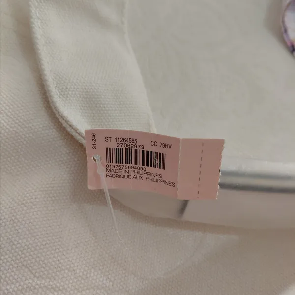 Victoria's Secret Large Ivory Jacquard Shoulder Canvas Tote Bag Work Travel - Image 14