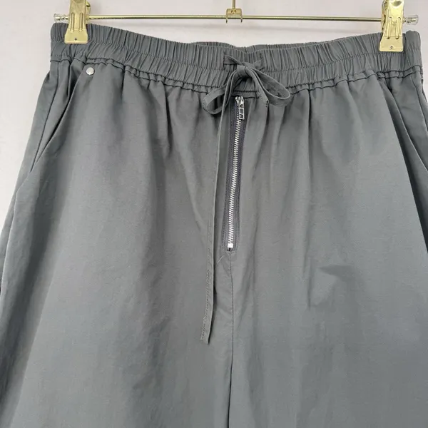Cider Wide Leg Cargo Pants Gray Elastic Waist Drawstring Casual Utility Sz Large - Image 3