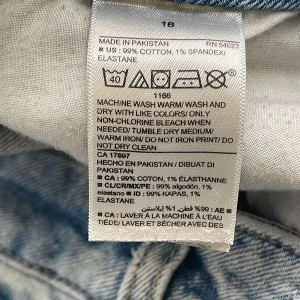 OLD NAVY Jeans Women's Size 18 Blue Denim Distressed OG High‎ Rise Straight Leg - Image 3