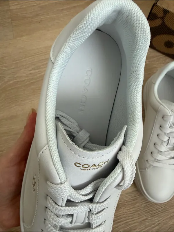 NWB COACH High Line Leather Sneakers Optic White CCN68 Size 7.5B - Image 2
