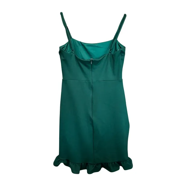 Lulus‎ Emerald Green Ruffle Hem Spaghetti Strap Mini Dress Size M - Image 2