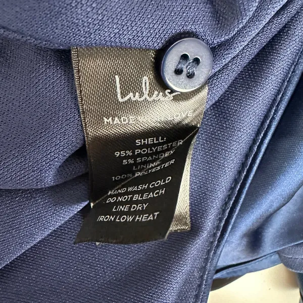 Lulus Jacey Navy Satin Halter Midi Dress Party Cocktail Classic Small NWT - Image 12