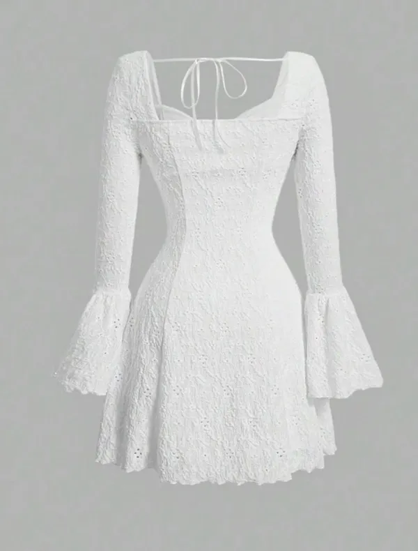 White Eyelet Corset Mini Dress | Romantic Cottagecore - Image 2