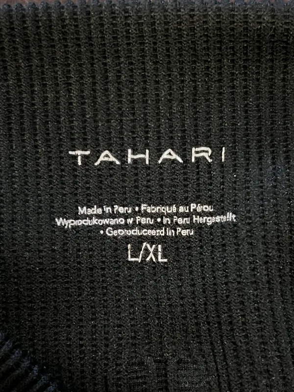 Tahari Leggings Womens L/XL Black High Rise Knit Herringbone Stretch Ankle Pants - Image 6
