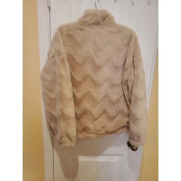 Urban Outfitters Light Pink Teddy Bear Zip Up Sherpa Fleece Women Size L Jacket - Image 13