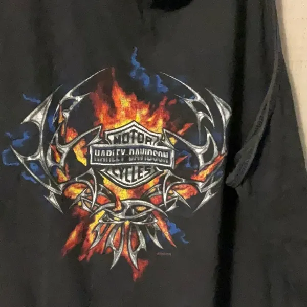 Harley-Davidson Black and Orange Muscle Tee - Image 2