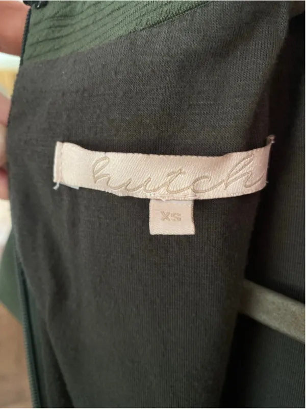 Hutch Mock Neck‎ Mini Dress Olive Green Quiet Luxury Minimalist XS Parisian Boho - Image 5