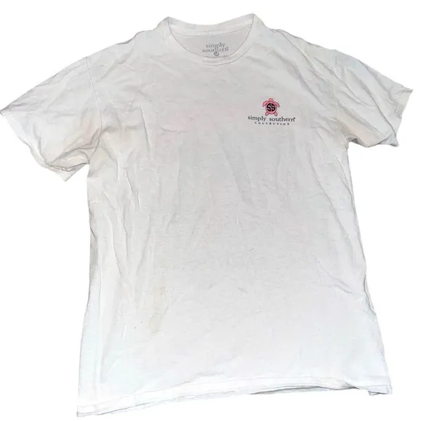 Simply Southern Shirt Womens M White Logo Turtles Collection Casual Graphic - Image 2