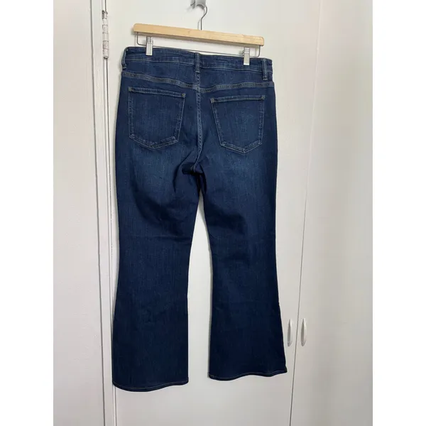 Quince Luna Stretch Flare Jeans in Midnight Blue Size 31 - Image 4