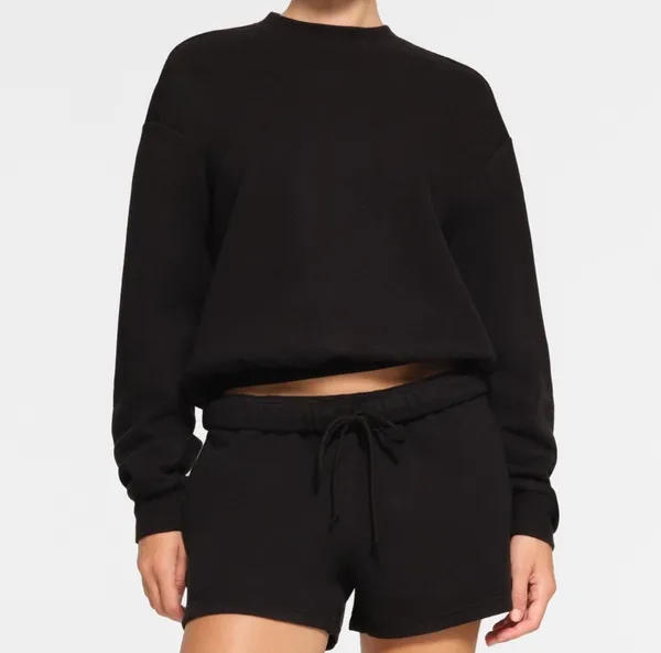 Boyfriend Fleece Crew Neck Pullover 'Onyx' - Image 6
