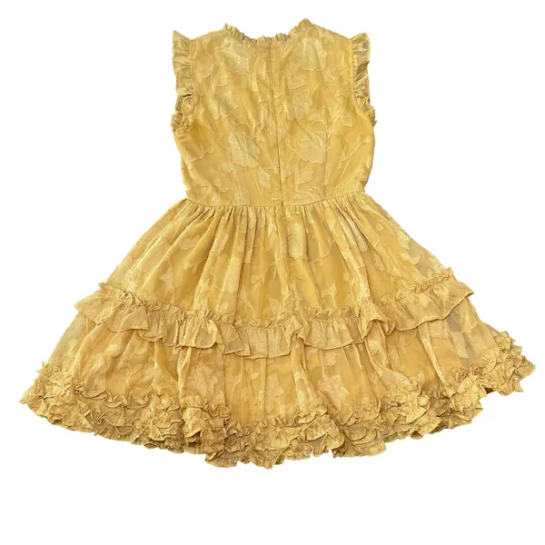 Lulus Women's‎ XS Yellow Floral Ruffle Sleeveless Mini Dress - Image 8