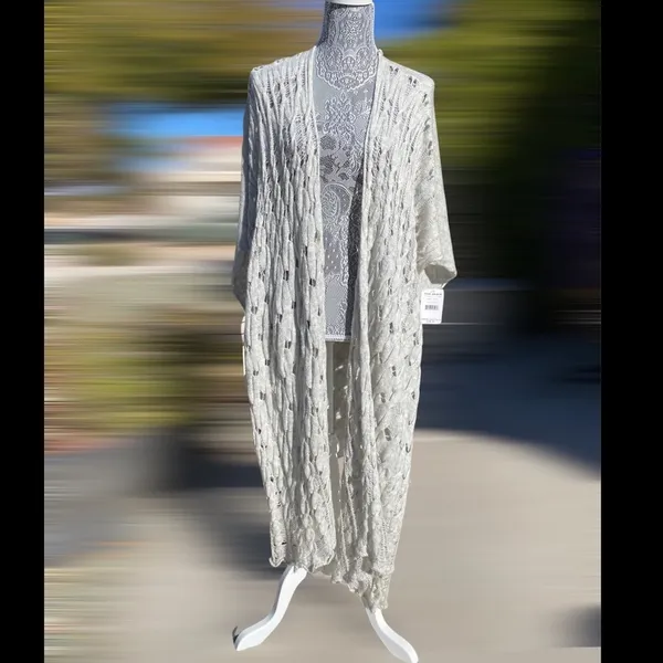 FREE PEOPLE Womens Cable Knit Poncho Cardigan Sweater Shawl in Grey XS/S - Image 7