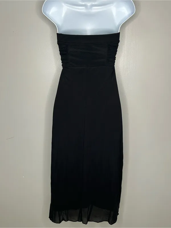 Kirious Black Strapless Ruched Top Dress Size M - Image 2