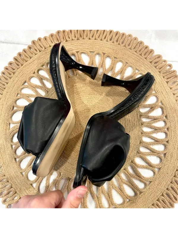 Circus by Sam Edelman Slade Sandal US 7 Black Faux Leather Quiet Luxury Chic - Image 6