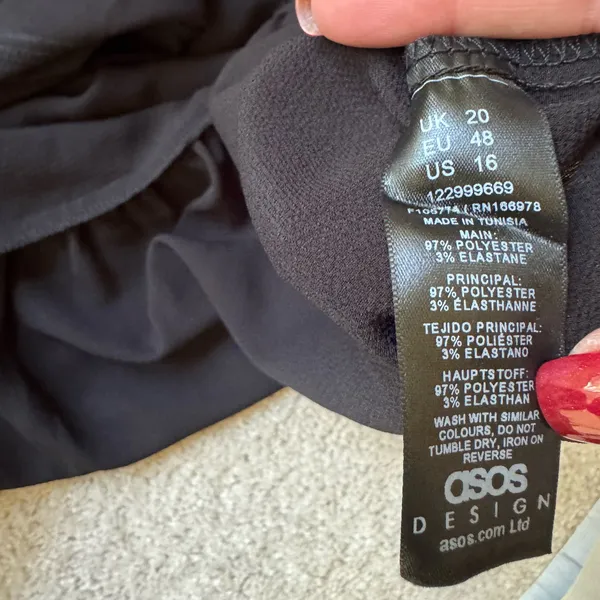 ASOS DESIGN Curve Black Tiered Midi Dress Size 16 NWT - Image 4