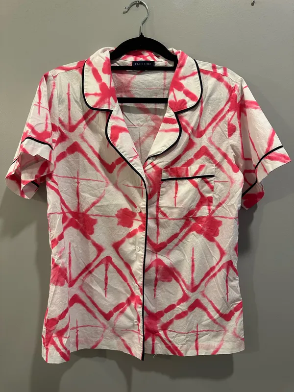Katie Kime Strata Print Polo Top and Pants Pajamas Set - Image 3