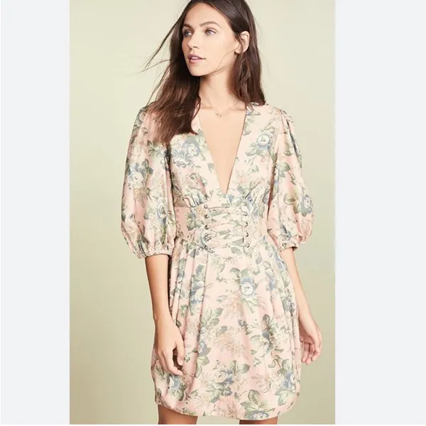 NWOT Zimmermann Tempest Lace Up Dress - Image 4