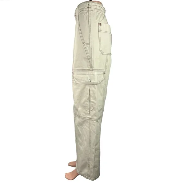 Urban Outfitters BDG Women's White High Rise Relaxed Straight Leg Cargo Pant 28 - Image 2