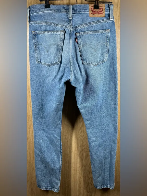 Levis 501 Jeans Women’s 27x28 Straight Leg Distressed Button Fly Vintage Denim - Image 4