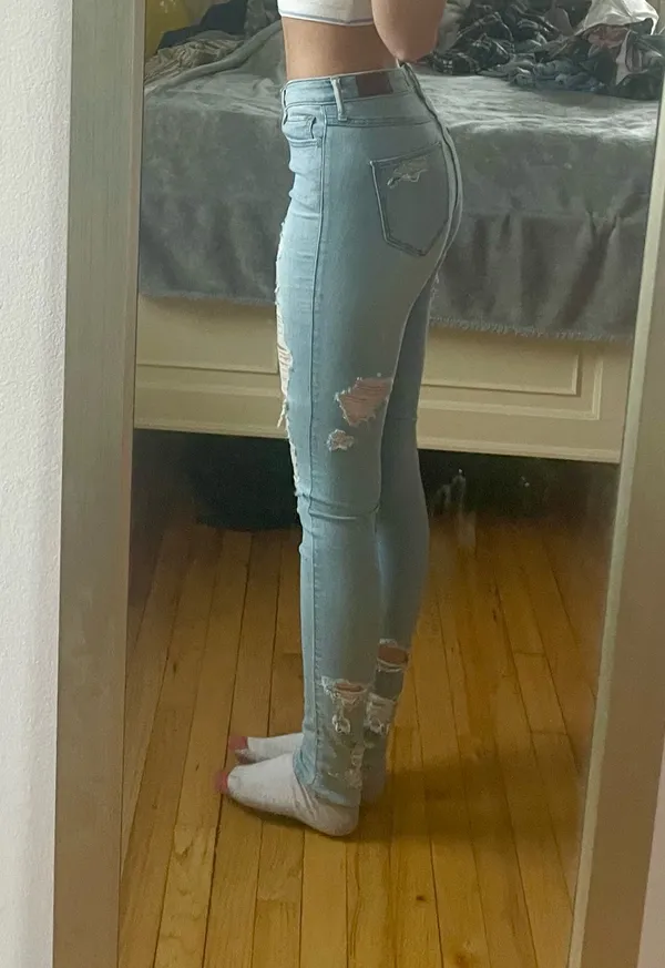 Hollister Jeans Skinny High-Rise Distressed light wash - Image 3