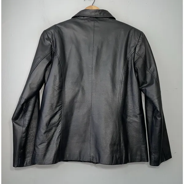 Michael Michelle Genuine Leather Jacket Women Size XL Black Coat Removable Liner - Image 5