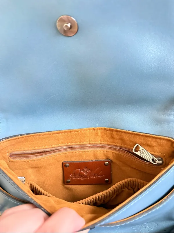 Patricia Nash Corfu Woven Crossbody in Dusty Blue - Image 6