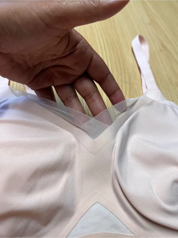 Honeylove CrossOver Wireless Bra Pink Cloud Size L Size L - Image 5