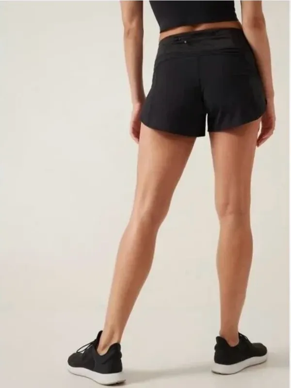Black Women's High-Waist Performance Shorts - Image 2