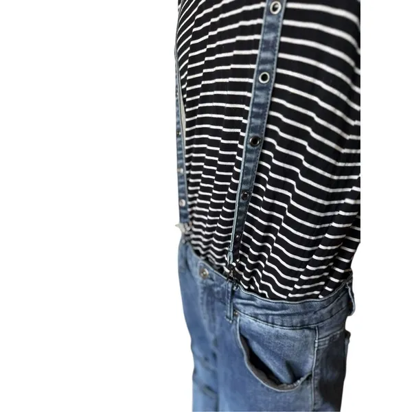 Womens Hot Topic Grommet Steampunk Grunge Buckle Denim Jean Overalls - Sz 11 - Image 3
