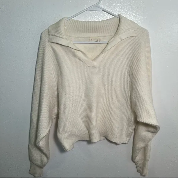 Dreamers by Debut Women's Size Medium/Large Collared Dolman Sleeve Sweater Cream - Image 2