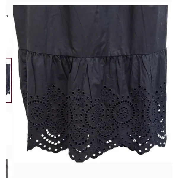 GAP Dress Sz 18 One Shoulder Navy‎ Blue Eyelet Hem Tiered Midi Summer Pockets - Image 5