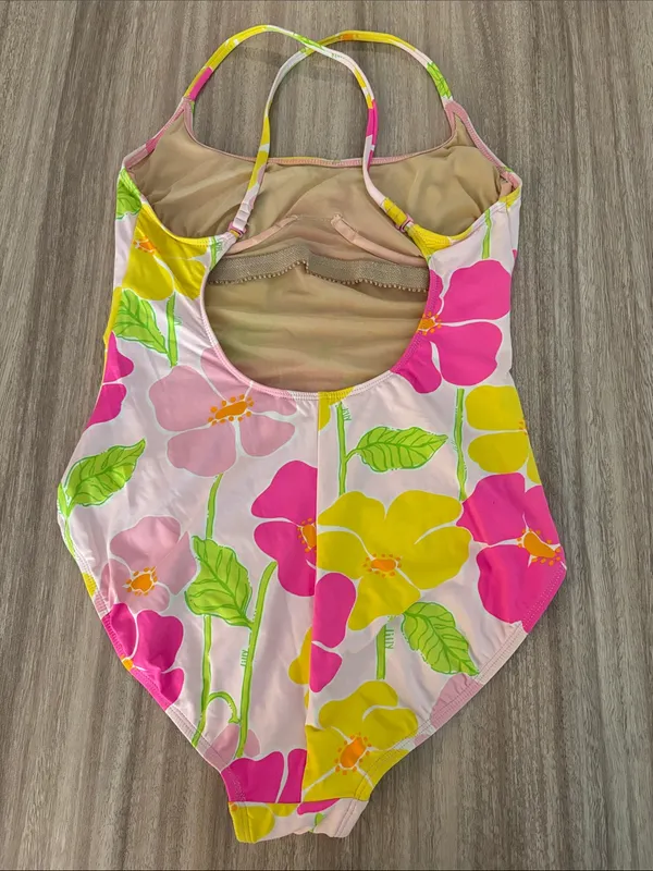 Lilly Pulitzer Vintage Floral One Piece Bathing Suit Women’s Size 10 - Image 3