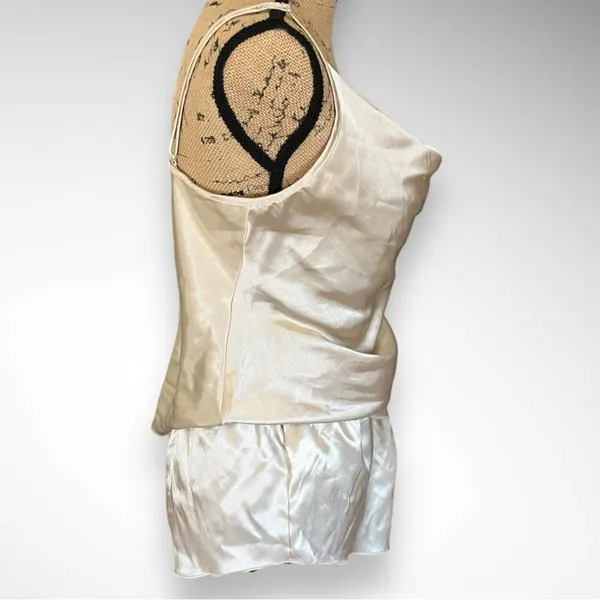 ANNA-KACI Khaki Satin Camisole And Shorts Pajama Set Medium | NWT - Image 8
