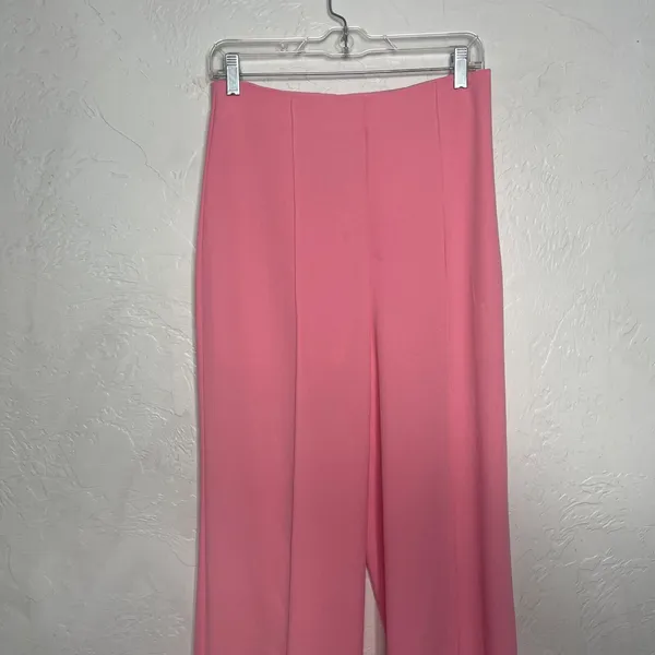 New Tea & Cup Women Hot Pink High Wasted Pleated Flare Dress Pants M - Image 5