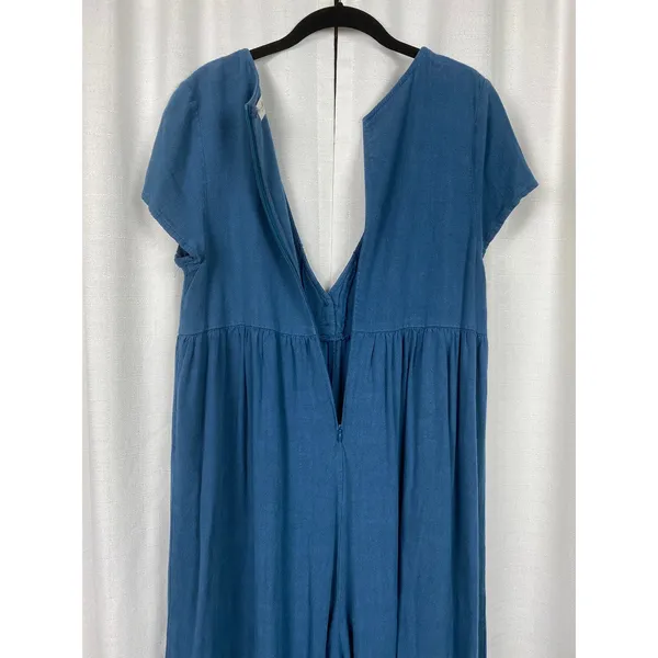 Natural Life Blue Avery Wide Leg Linen Blend Jumpsuit Sz.XS/S - Image 12
