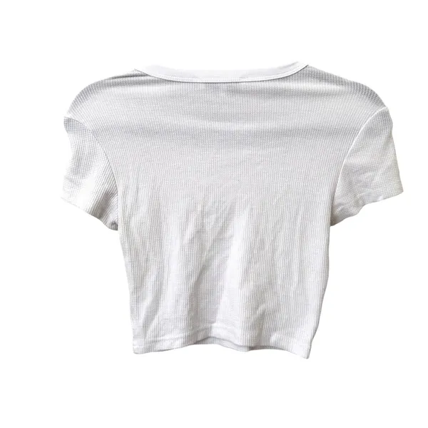 WEWOREWHAT Waffle Cropped Tee‎ White X-Small - Image 3