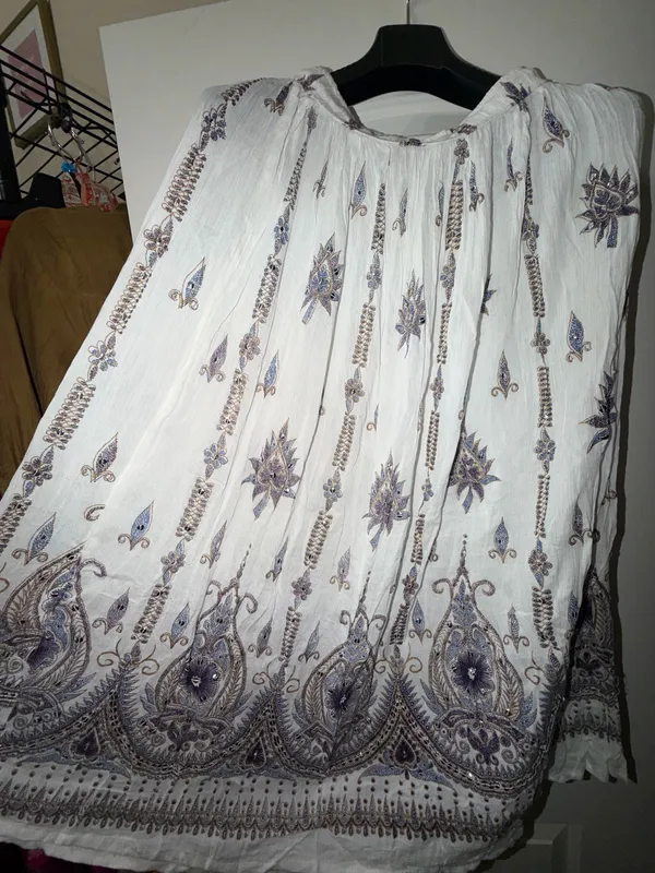 Made in India Embroidered Skirt White - Image 5